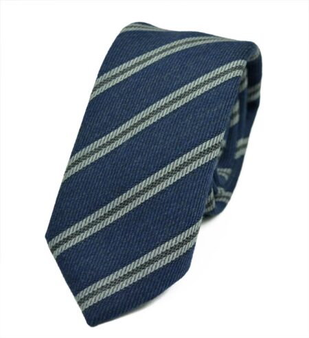 Γραβάτα από μαλλί και βαμβάκι Nile-blue