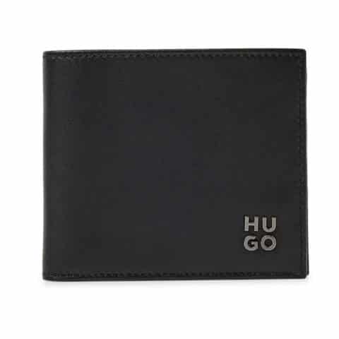 Ανδρικό Δερμάτινο πορτοφόλι HUGO μαύρο Theo 4 cc coin