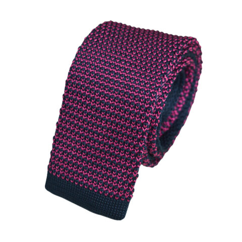 Πλεκτή Γραβάτα fouchsia dots