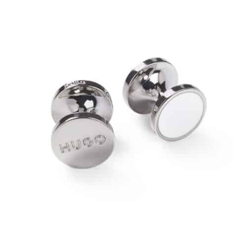 Μανικετόκουμπα stud, μικρά, για μονή μανσέτα, HUGO-E-TOKEEP-Λευκά