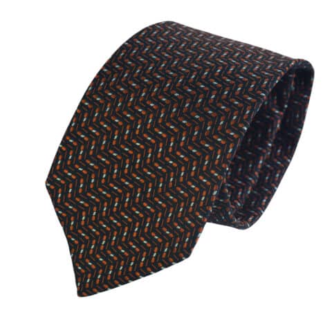Μεταξωτή Γραβάτα Pierre Cardin-10 cm  – Μαύρο-Καφέ