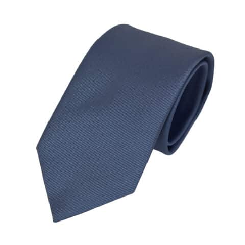 Μεταξωτή μονόχρωμη γραβάτα μπλε μεσαίο BOSS 7,5 cm
