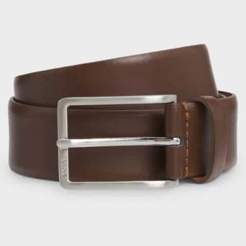 Ανδρική δερμάτινη ζώνη BOSS Erman-L_Sz35 καφέ
