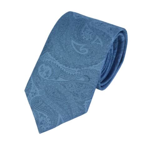 Μεταξωτή γραβάτα γαλάζια με λαχούρια BOSS 7,5 cm