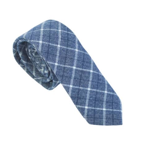 Γραβάτα Μπλε Denim Windowpane