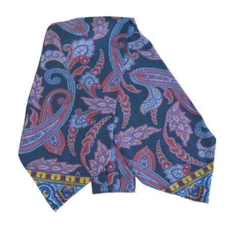 Μεταξωτό Ascot Πέιζλι Navy Κόκκινο