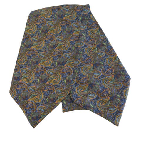 Μεταξωτό Ascot Πέιζλι Navy Πολύχρωμο