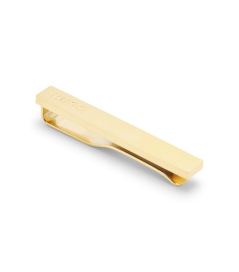 HUGO E-CLASSIC2-TIE Κλιπ γραβάτας με βουρτσισμένο φινίρισμα - Χρυσό