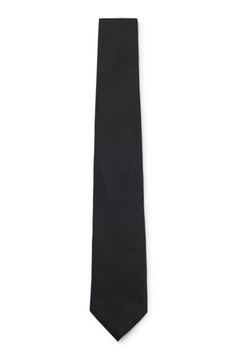 BOSS H-TIE CM 8 ONE Μεταξωτή μονόχρωμη γραβάτα 8 εκ. – Μαύρο