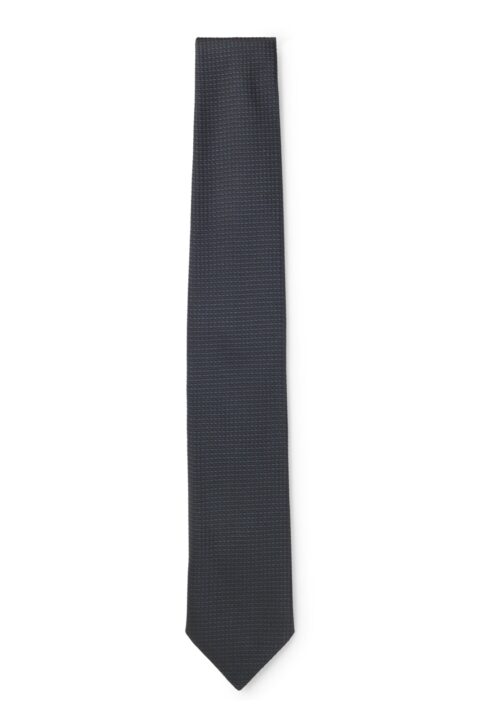 BOSS H-TIE CM 8 ONE Μεταξωτή γραβάτα 8 εκ. με μικροσχέδιο – Σκούρο μπλε