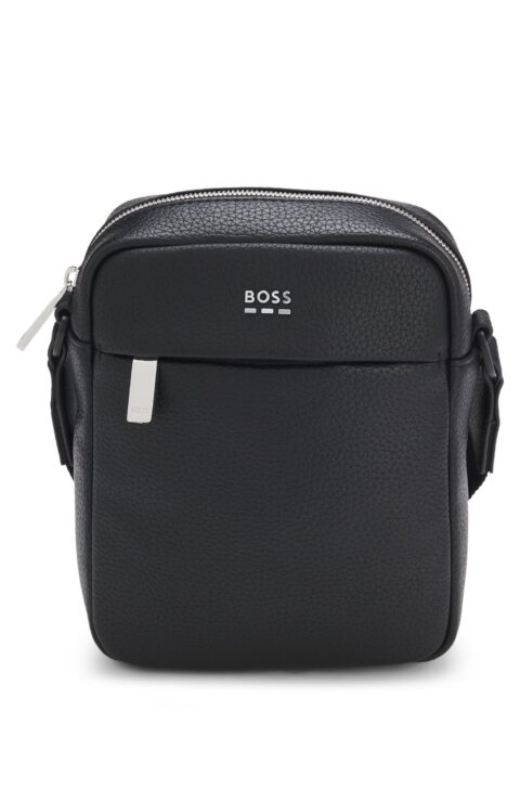 BOSS Ray EVO_NS Zip Τσαντάκι ώμου reporter με μεταλλικό λογότυπο – Μαύρο