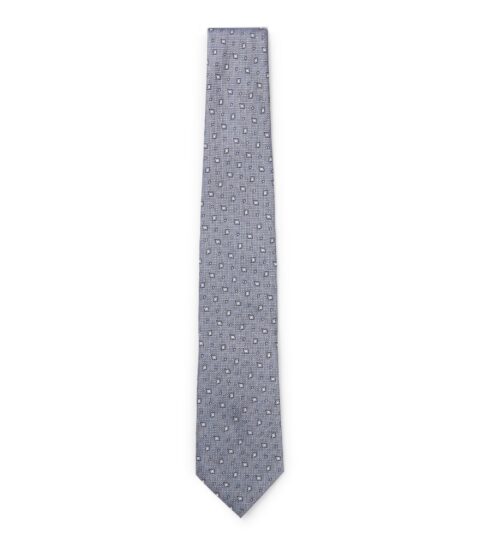 BOSS H-TIE CM 8 ONE Μεταξωτή γραβάτα 8 εκ. με σχέδιο ζακάρ - Ανοιχτό μπλε